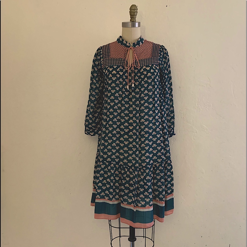 Green Butterfly A line Tent Dress